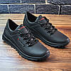 Чоловічі шкіряні кросівки (натуральна шкіра) чорні демісезонні, чоловіче взуття весна осінь, розмір 40 41 42 43 44 45, фото 2