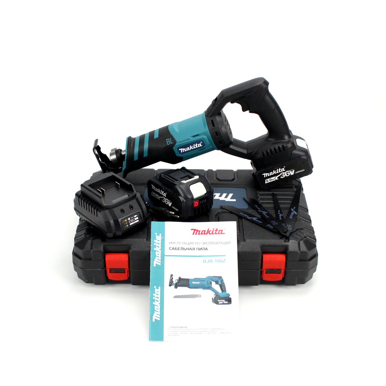 Аккумуляторна шабельна пила Makita BJR186Z (36V 5.0Ah). АКБ ножівка Макіта