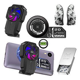 Ігровий комплект MEMO: теплопровідна пластина VC01 + кулер FL05 з АКБ 700 мАг + напальчники FS02 телефону