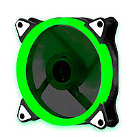 Кулер корпусной 12025 DC sleeve fan 3pin + 4pin - 120*120*25мм, 12V, 1100об/мин, Green, односторонний b