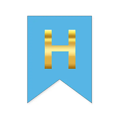 Букви на прапорці для будь яких написів "Н" золото на блакитному