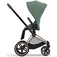 Прогулянкова коляска Cybex Priam 4.0 Leaf Green шасі Rosegold, фото 2