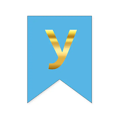 Букви на прапорці для будь яких написів "У" золото на блакитному