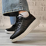 Жіночі бежеві шкіряні кеди на невеликій платформі, фото 4