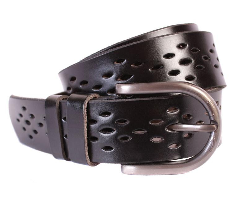 Чоловічий ремінь з натуральної шкіри під джинси 301119 чорний, фото 1