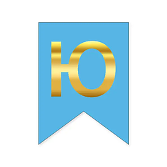 Букви на прапорці для будь яких написів "Ю" золото на блакитному