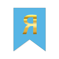 Букви на прапорці для будь яких написів "Я" золото на блакитному