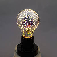 Декоративная светодиодная лампочка 3D фейерверк A60, Е27, диодна лампа с эффектом феєрверка (VF)