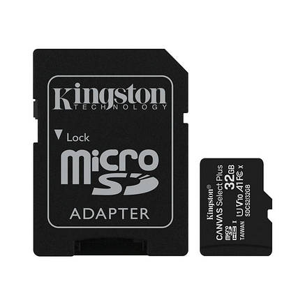 Карта пам'яті Kingston 32GB micSDHC class 10 Canvas Select Plus 100R A1 (SDCS2/32GB), фото 2