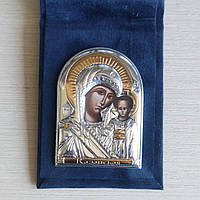 Греческая иконка-складень Silver Axion Божья Мать Казанская EP1-004WAG/P 6x8 см
