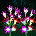 Вуличний Садовий ліхтар на сонячній батареї Лілія 74 см Фіолетовий Лучшая цена, фото 3