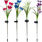 Вуличний Садовий ліхтар на сонячній батареї Лілія 74 см Фіолетовий Лучшая цена, фото 5