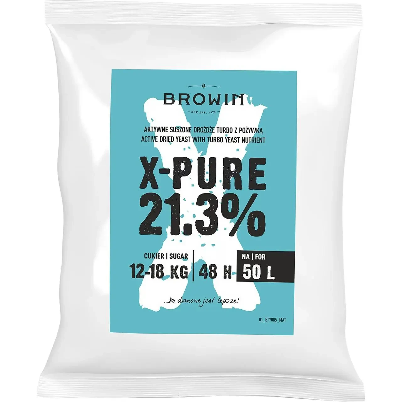 Турбо дріжджі Browin X-Pure 21.3% 250г. на 50 л., фото 1
