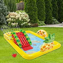 Надувний ігровий центр дитячий Фрукти (244-191-91см, басейн 493л, фонтанчики) Intex 57158 NP, фото 2
