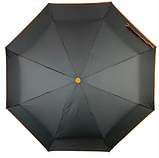 Парасолька жіноча автомат Susino 16301AC 8 спиць (88846-1-E) Чорний з помаранчевою облямівкою, фото 2