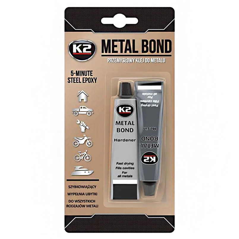 Клей эпоксидный двухкомпонентный для металла K2 Metal Bond 56,7г (ID ...