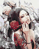 Картина по номерам Девушка с татуировкой дракона 40х50 см