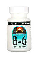 Source naturals Витамин B6, 100 мг, 100 таблеток