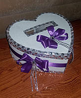 Фіолетовий весільний сундук для грошей "Блиск"