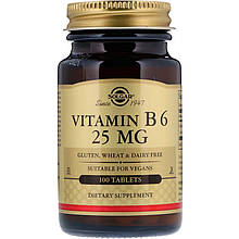 Вітамін В6, Vitamin B6, Solgar, 25 мг, 100 таблеток