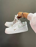 Кроссовки женские Nike Air Force 1 mini swoosh mint , Весенние женские кроссовки Найк Аир Форс 1