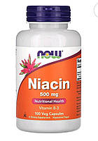 Now foods Ниацин, 500 мг, 100 растительных капсул