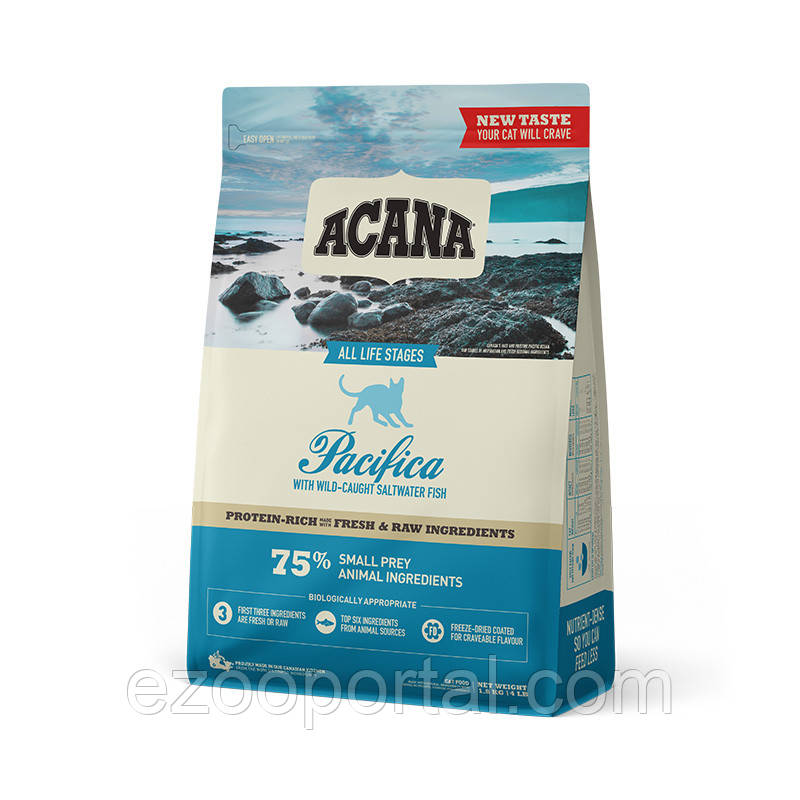 ACANA PACIFICA CAT 1.8KG корм для котів з океанічною рибою, фото 1