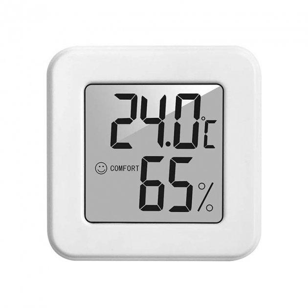 Цифровий термометр гігрометр Thermometer 1207 white