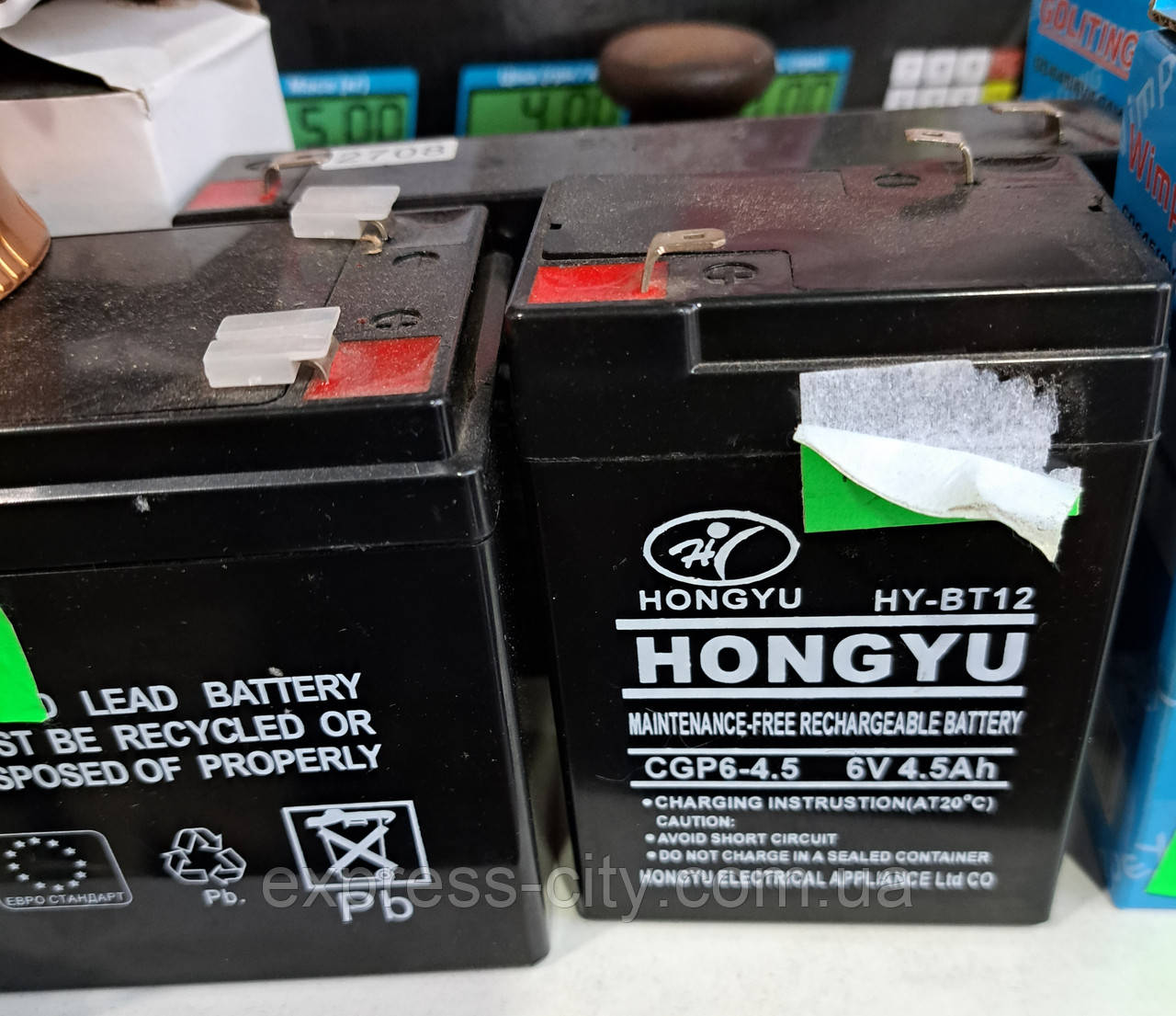 Акумулятор GD 645, 6V, 4,5 AH