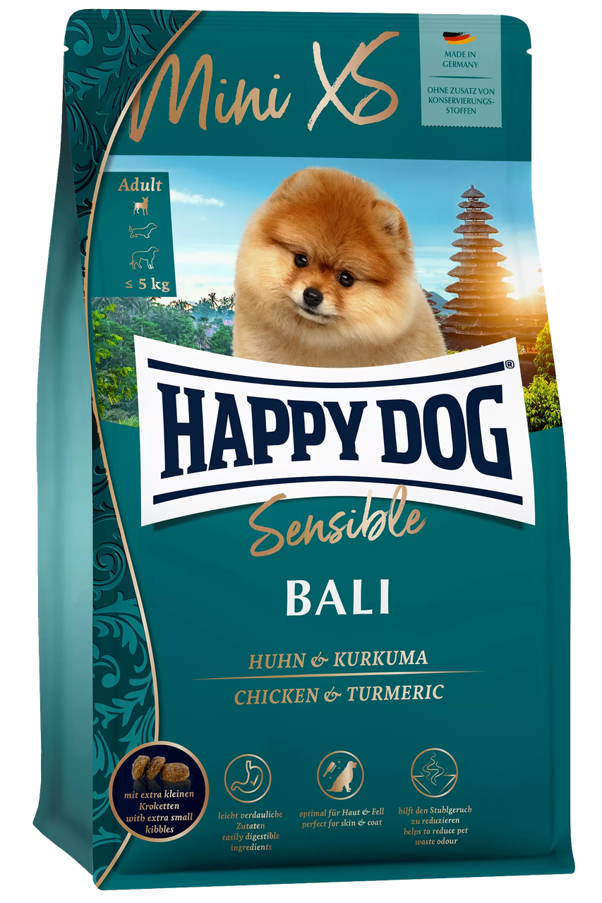 Сухой корм Happy Dog Sensible Mini XS Bali для собак мелких и очень мелких пород весом до 5 кг, 300гр - фото 1 - id-p2096290854