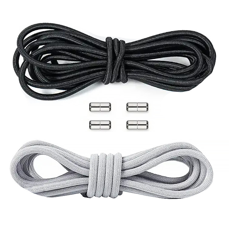 Еластичні шнурки для взуття Lesko з металевими капсульними пряжками 6 шт., фото 1