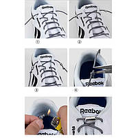 Еластичні шнурки для взуття Lesko з металевими капсульними пряжками 6 шт., фото 2