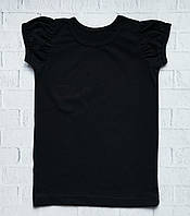 Черная футболка для девочки короткий рукав