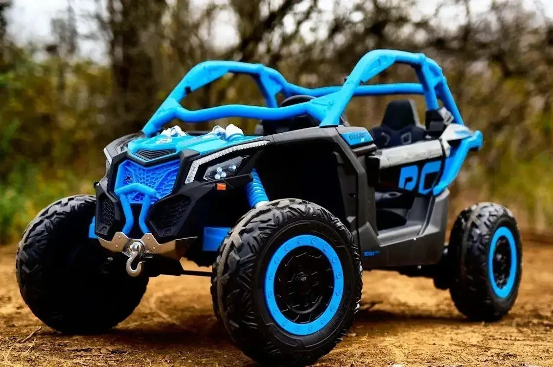 Дитячий електромобіль двомісний Bambi Баггі (2 мотори по 240W, USB, Bluet-MP3) чорно-зелений, фото 1
