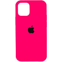 Чехол Silicone Case Full Protective (AA) для Apple iPhone 12 Pro / 12 Розовый / Barbie pink