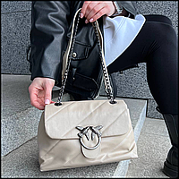 Кожаные маленькие женские сумки пинко, качественные женские сумки дешево, каркасная женская сумка