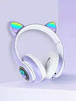 Дитячі навушники з підсвічуванням CAT JST-28 Bluetooth, Навушники з котячими вушками, Навушники, що світяться, фото 4