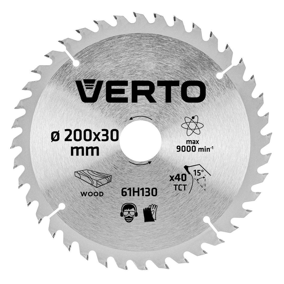 Диск відрізний 200 x 30 мм 40 зуб. Verto 61H130, фото 1