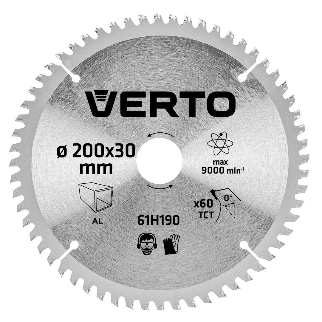 Диск відрізний 200 x 30 мм 60 зуб., по алюмінію Verto 61H190, фото 1