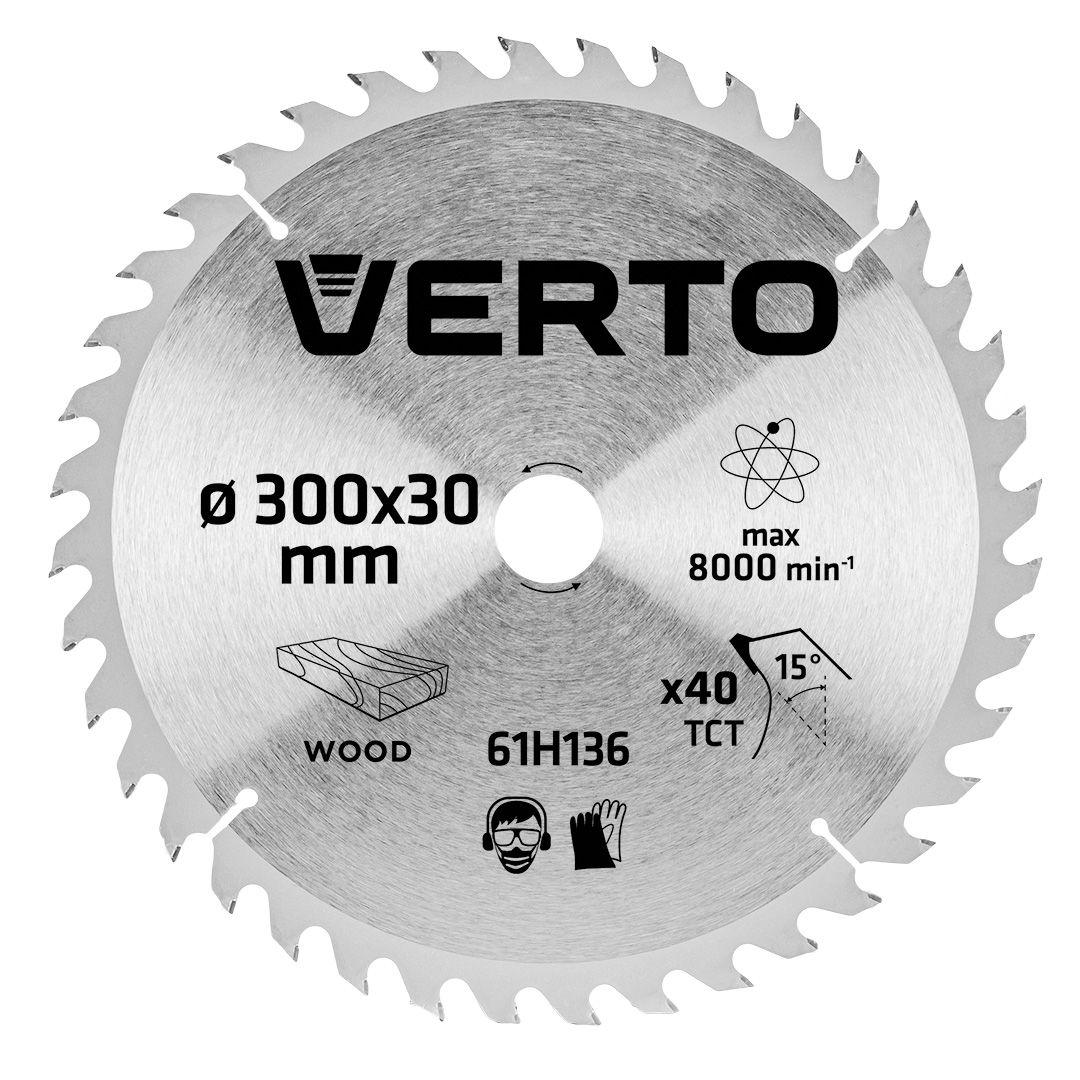 Диск відрізний 300 x 30 мм 40 зуб. Verto 61H136, фото 1