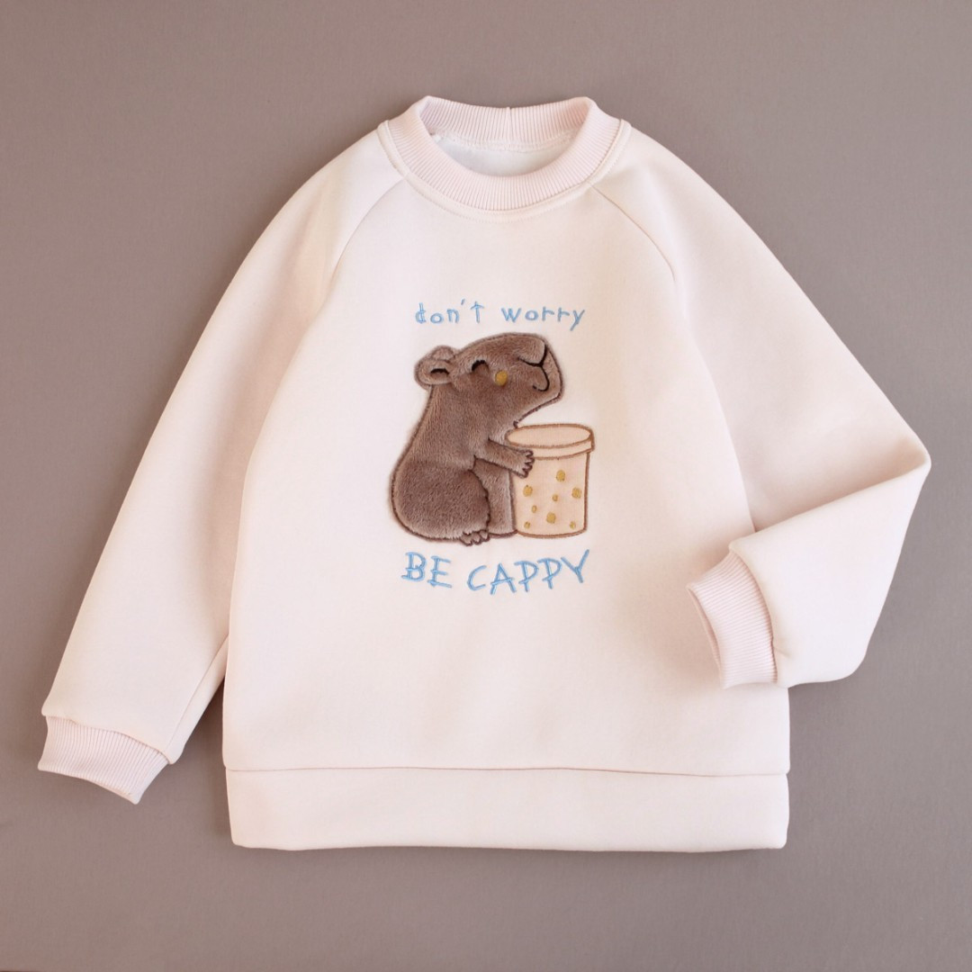 Дитячий світшот з аплікацією антистрес Капібара Be cappy унісекс