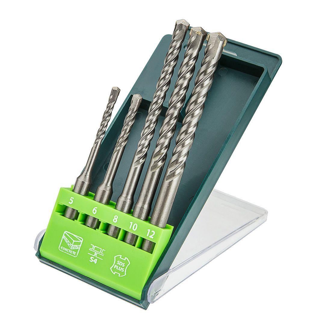 Сверло по бетону SDS Plus, 5, 6 x 110 mm + 8, 10, 12 x 160 мм, x 5 шт. Verto 60H685, фото 1