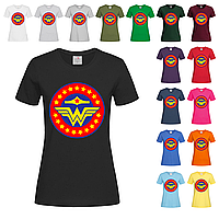 Черная женская футболка Wonder Woman лого (12-1-6-3)