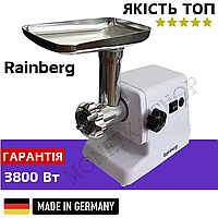 Мясорубка электрическая Rainberg 3000W Электромясорубка с реверсом и насадкой для колбас Мясорубка для дома