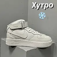 Мужские кроссовки Nike Air Force 1 High White Fur PREMIUM
