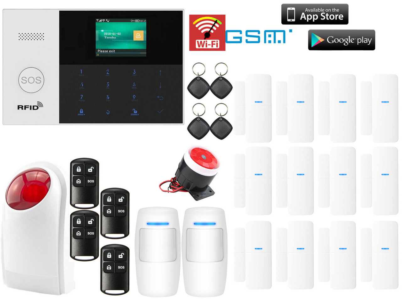 S56 WiFi Інтернет-додаток GSM RFID Бездротова домашня охоронна сигналізація + стробоскоп