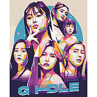 Картина по номерам Джи Айдл G Idle K-Pop 40*50 см Оригами LW 31160