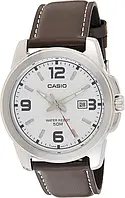 Мужские Часы CASIO Classic MTP-1314L-7AVEF, серебрянные с кожанным браслетом