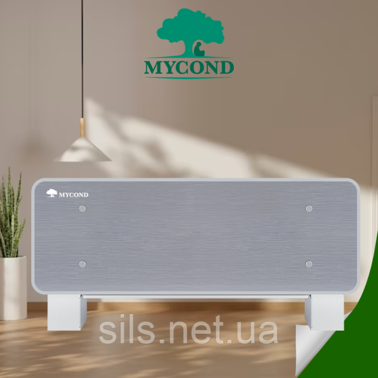 Фанкойл Mycond MC-SGL-800T2 серії Silver Glass Low дизайнерський срібного кольору, фото 1