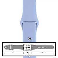 Ремінець силіконовий для Apple Watch 42/44/45 mm розмір S (05) Lilac Cream